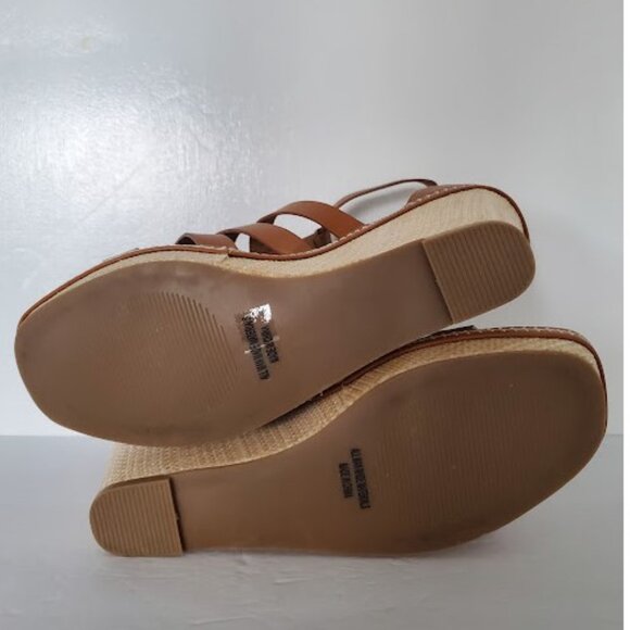 Dolce Vita DV EUC Tan & Beige Platform Wedge Sandals w/ Rubber Sole - Size 10 - Picture 14 of 14